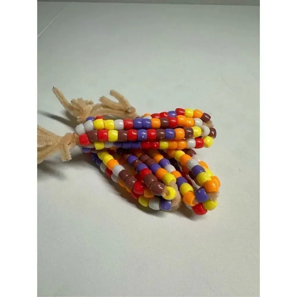 Vintage Lot of 3 Handmade Indian Corn Lacing Thanksgiving Fall Decorations